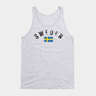 Sweden Flag Design Tank Top